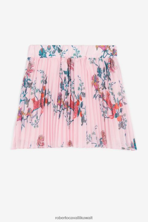 Roberto Cavalli فتيات لون القرنفل تنورة بطبعات الفهد والأزهار ملابس 4H40H1304