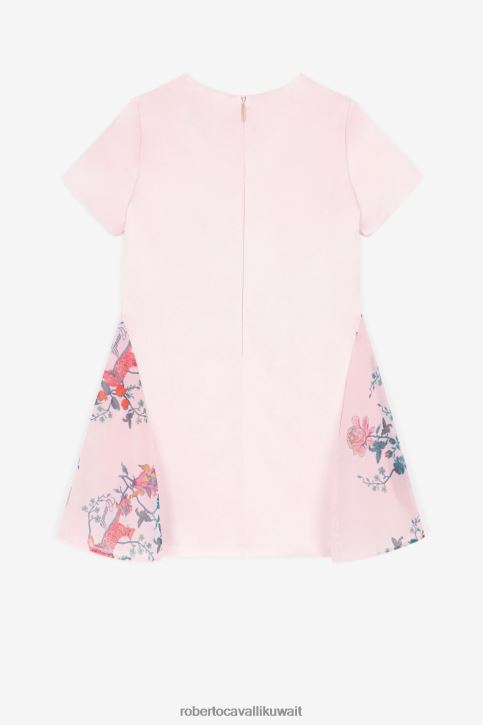 Roberto Cavalli فتيات لون القرنفل فستان من القطن بطبعات زهور ملابس 4H40H1310