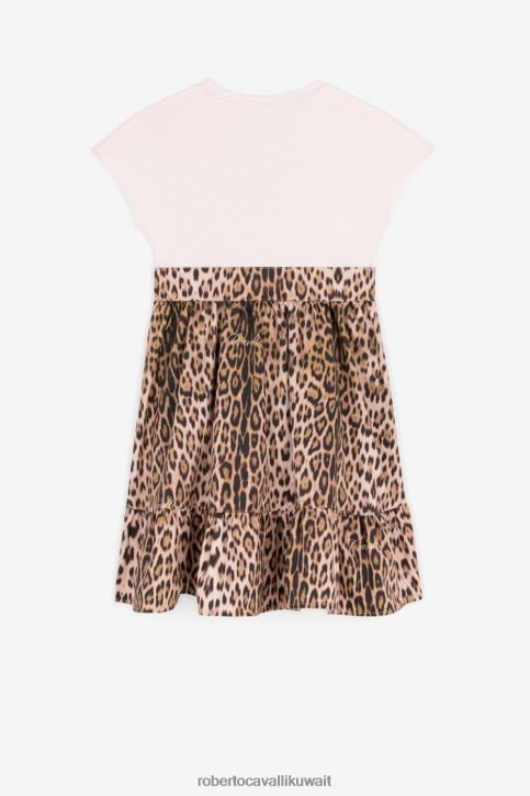 Roberto Cavalli فتيات لون القرنفل فستان حرير بطبعات زهور ملابس 4H40H1311