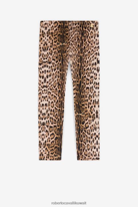 Roberto Cavalli فتيات طبيعي طماق قطنية بطبعة جاكوار ملابس 4H40H1313