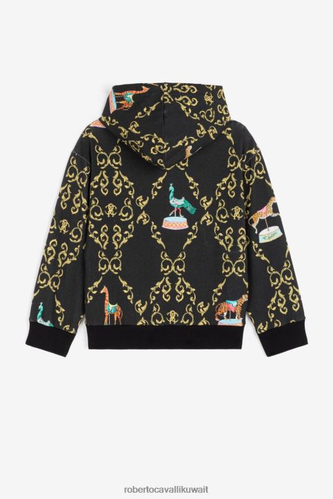 Roberto Cavalli فتيات أسود بنطال رياضي بطبعة الباروك ملابس 4H40H1320