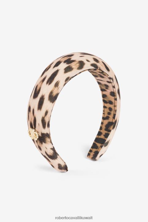 Roberto Cavalli فتيات طبيعي رباط شعر من القطن بطبعة جلد الفهد مُكَمِّلات 4H40H1338