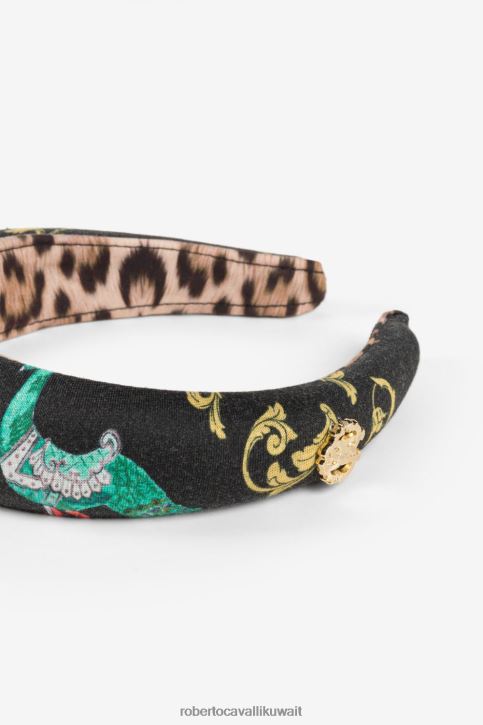 Roberto Cavalli فتيات طبيعي رباط شعر من القطن بطبعة جلد الفهد مُكَمِّلات 4H40H1338