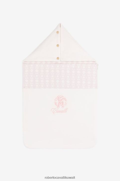 Roberto Cavalli فتيات لون القرنفل بطانية قطن مطرزة بالشعار مُكَمِّلات 4H40H1352