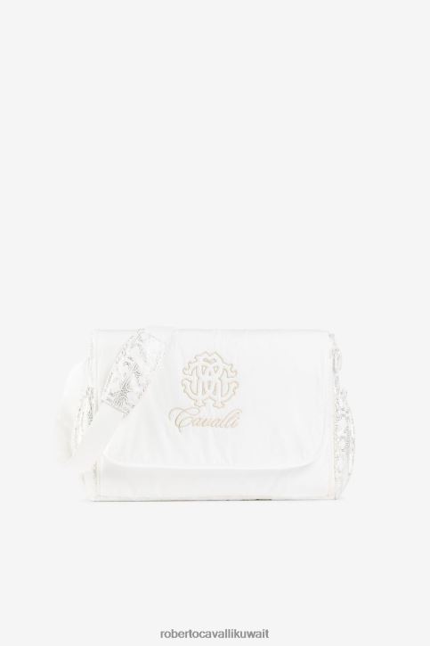 Roberto Cavalli فتيات الذهب / البلاتين حقيبة تغيير الطفل بتطريز الشعار مُكَمِّلات 4H40H1363