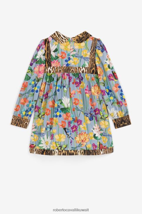 Roberto Cavalli فتيات لون القرنفل فستان بطبعة شعار الماركة والحياة البرية ملابس 4H40H1377