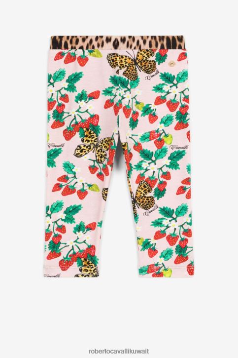 Roberto Cavalli فتيات سيدة الوردي طماق بطبعات الفراشة والفراولة ملابس 4H40H1389