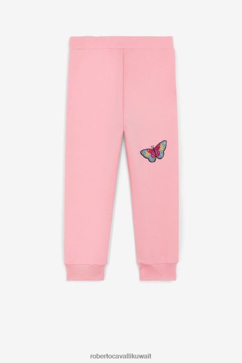 Roberto Cavalli فتيات لون القرنفل هودي بسحاب وأبليكة فراشة ملابس 4H40H1394