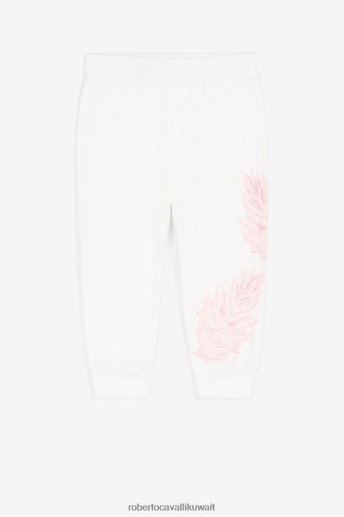 Roberto Cavalli فتيات أزرق بنطال رياضي بطبعة ريش ملابس 4H40H1396