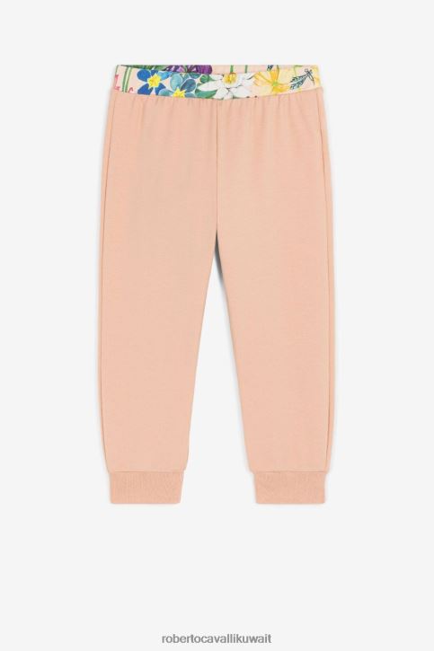 Roberto Cavalli فتيات مسحوق وردي بنطال رياضي بطبعة زهور ملابس 4H40H1397