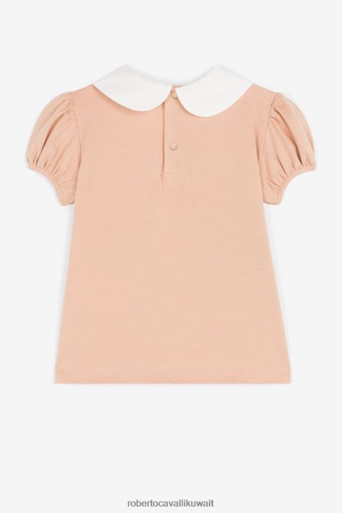 Roberto Cavalli فتيات متعدد الألوان قميص من النوع الثقيل وطباعة الشعار ملابس 4H40H1402