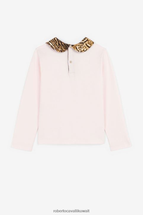 Roberto Cavalli فتيات أزرق تيشيرت بطبعة فراشة ملابس 4H40H1416