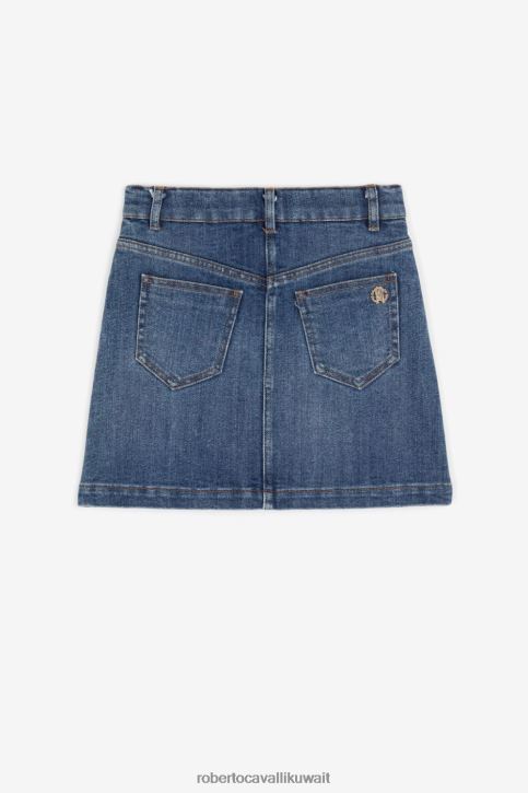 Roberto Cavalli فتيات قبالة الأبيض تيشيرت بطبعة زهور ومطرز بالشعار ملابس 4H40H1420