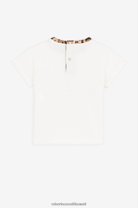 Roberto Cavalli فتيات أزرق فستان بطبعة الفهد ومونوغرام آر سي ملابس 4H40H1422