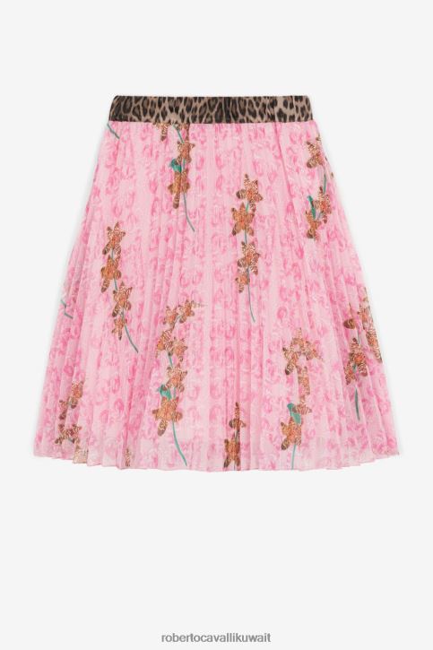 Roberto Cavalli فتيات أسود / عسكري فستان بطبعة جلد الفهد ونقش بحري ملابس 4H40H1427