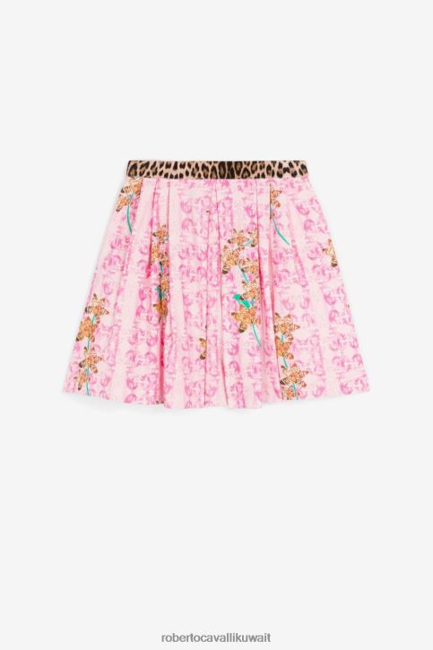 Roberto Cavalli فتيات سيدة الوردي تنورة ميدي مطوية بالكامل ملابس 4H40H1428