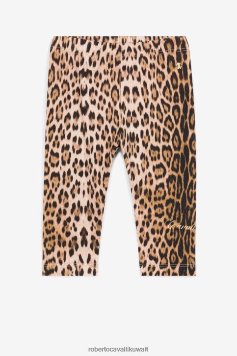 Roberto Cavalli فتيات طبيعي طماق القطن بطبعة الفهد ملابس 4H40H1433