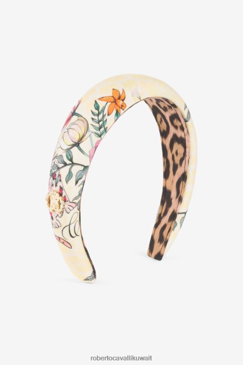 Roberto Cavalli فتيات سيدة الوردي عصابة رأس حريرية بطبعة زهور مُكَمِّلات 4H40H1443