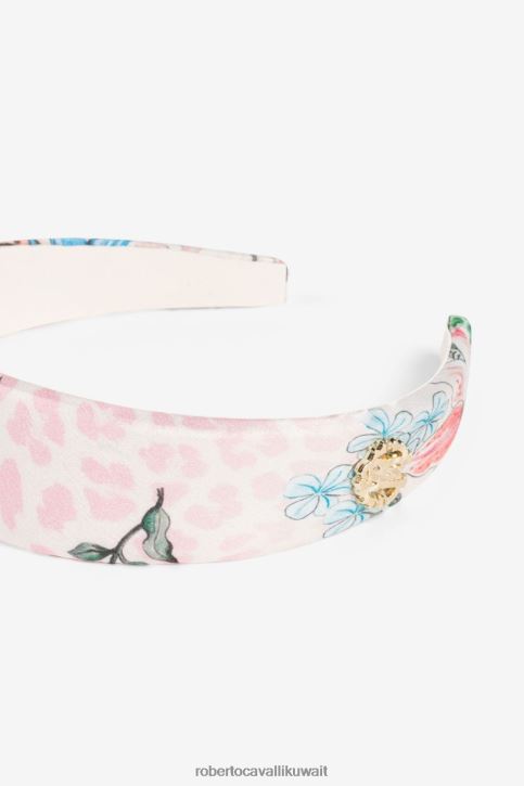 Roberto Cavalli فتيات سيدة الوردي عصابة رأس حريرية بطبعة زهور مُكَمِّلات 4H40H1443