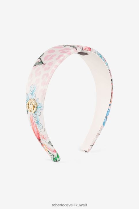 Roberto Cavalli فتيات أصفر عصابة رأس بطبعة جاكوار وزهور مُكَمِّلات 4H40H1444