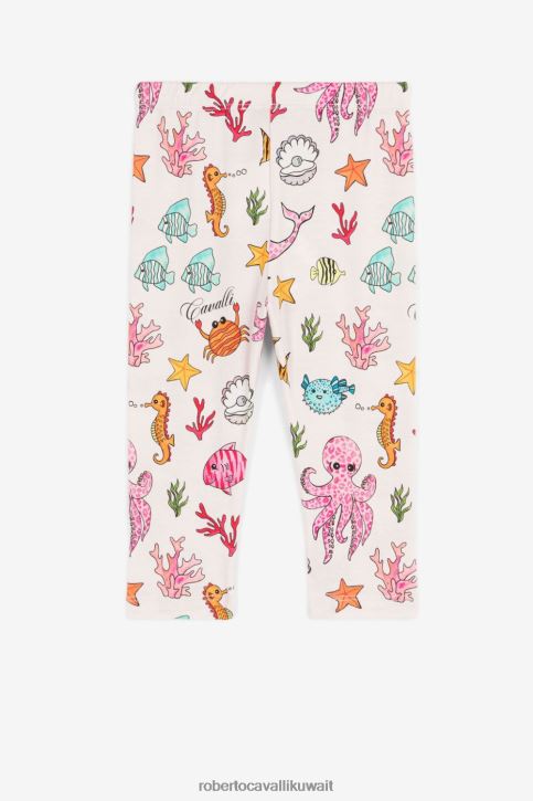 Roberto Cavalli فتيات لون القرنفل فستان بأكمام قصيرة ومطرز بنقش المونوغرام ملابس 4H40H1447