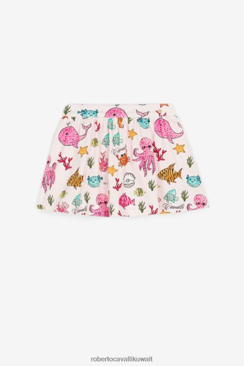 Roberto Cavalli فتيات لون القرنفل تنورة قصيرة بطبعة مائية ملابس 4H40H1450