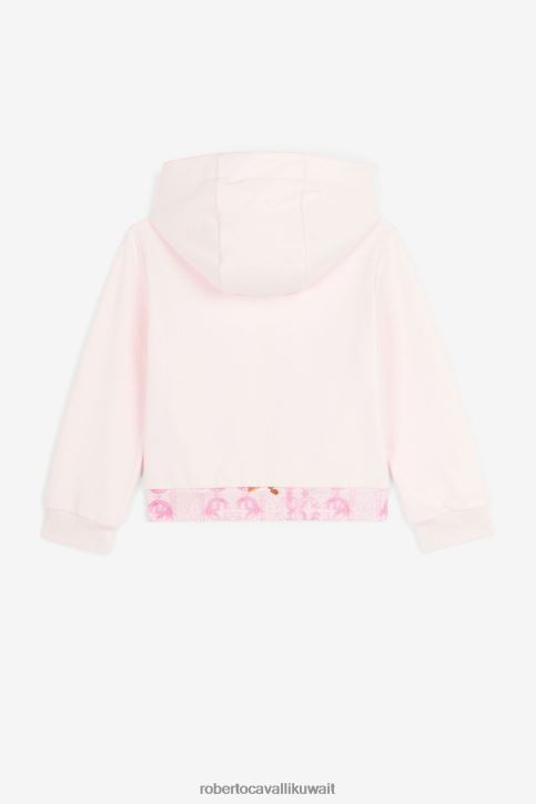 Roberto Cavalli فتيات لون القرنفل بنطال رياضي بطبعة مونوغرام وأطراف دانتيل ملابس 4H40H1451