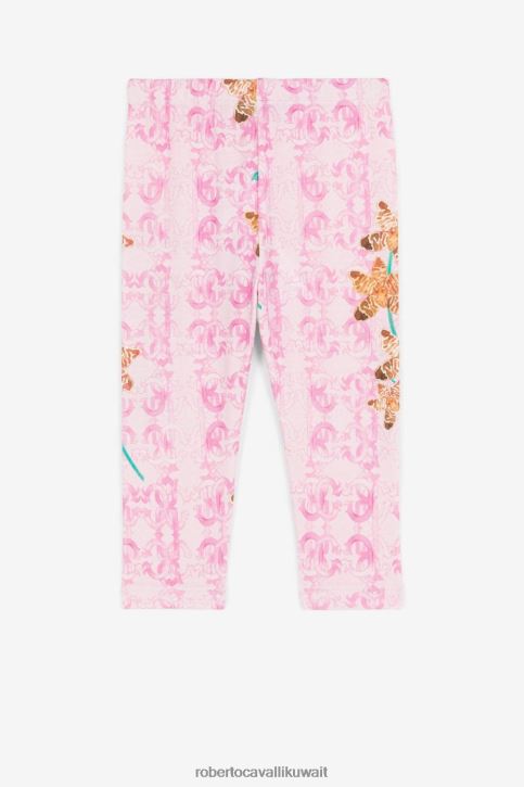 Roberto Cavalli فتيات لون القرنفل بنطال رياضي مطرز بشعار المونوغرام ملابس 4H40H1459