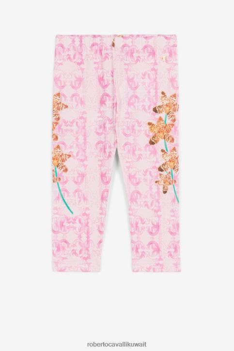 Roberto Cavalli فتيات لون القرنفل طماق بطبعة مونوغرام ملابس 4H40H1460