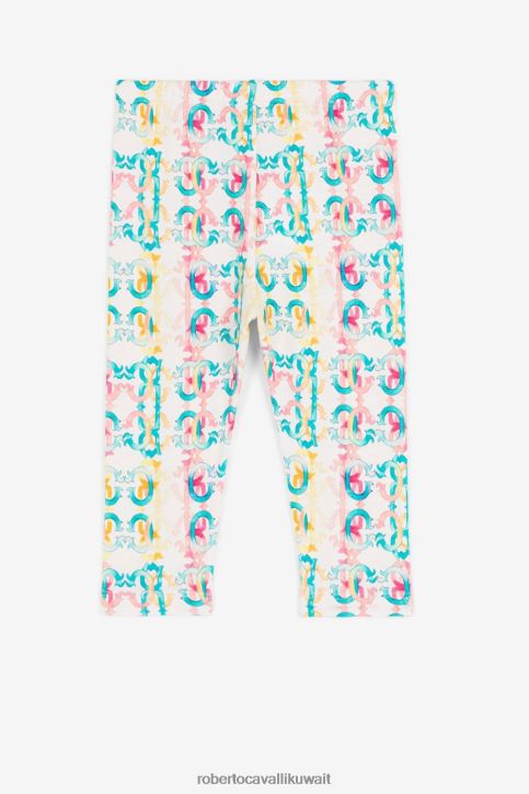 Roberto Cavalli فتيات متعدد الألوان فستان بطبعة مونوغرام متباينة الألوان ملابس 4H40H1462