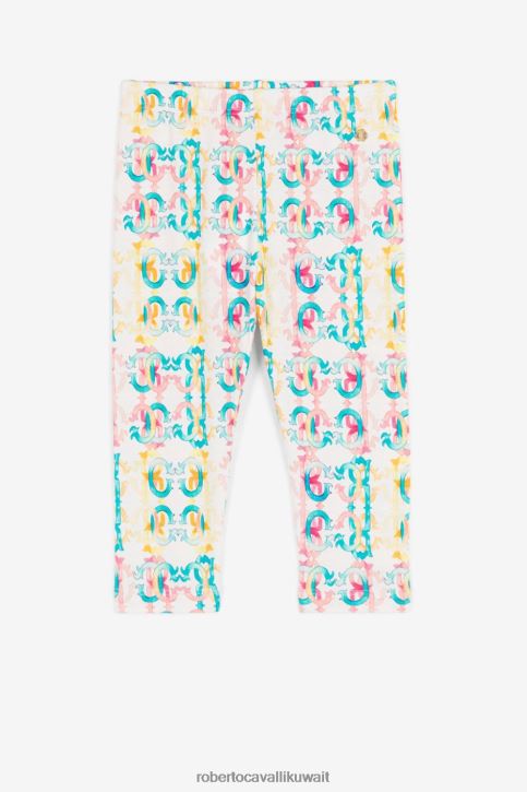 Roberto Cavalli فتيات متعدد الألوان لغينغز بطبعة مونوغرام متباينة الألوان ملابس 4H40H1463