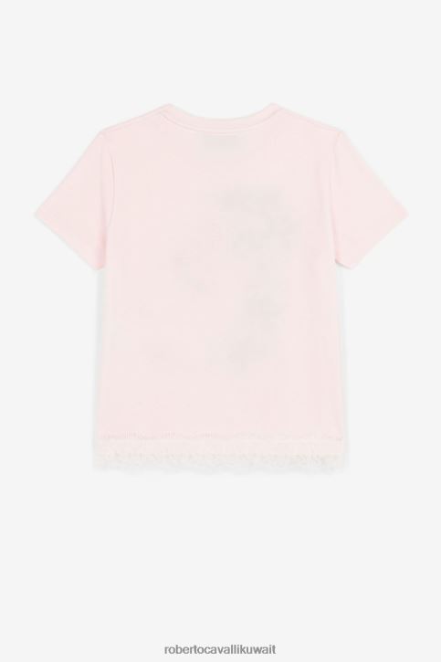 Roberto Cavalli فتيات أزرق تيشيرت بأكمام قصيرة وطبعة سرطان البحر ملابس 4H40H1465