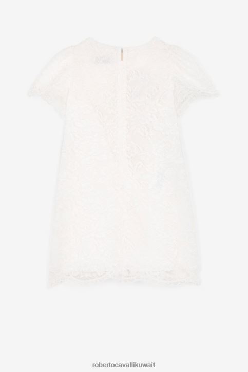 Roberto Cavalli فتيات قبالة الأبيض تيشيرت بطبعة مختلطة وشعار الماركة ملابس 4H40H1467