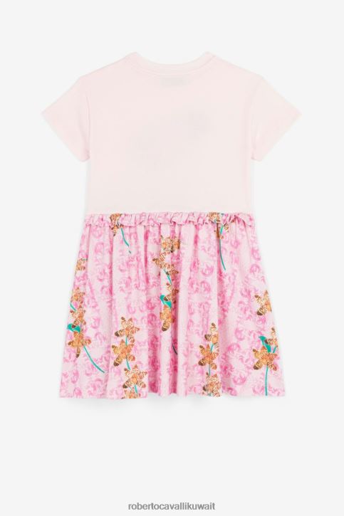 Roberto Cavalli فتيات لون القرنفل تيشيرت بأكمام قصيرة وطبعة نمر ملابس 4H40H1471