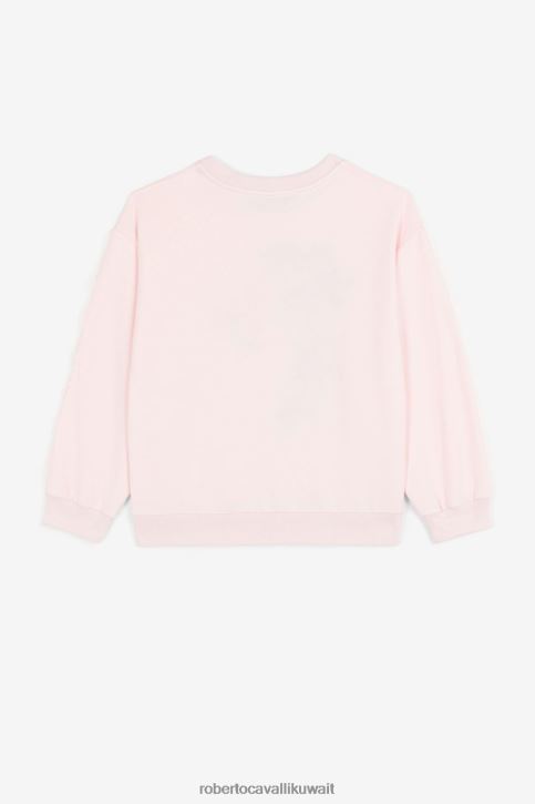 Roberto Cavalli فتيات سيدة الوردي فستان تي شيرت بطبعة مونوغرام ملابس 4H40H1472