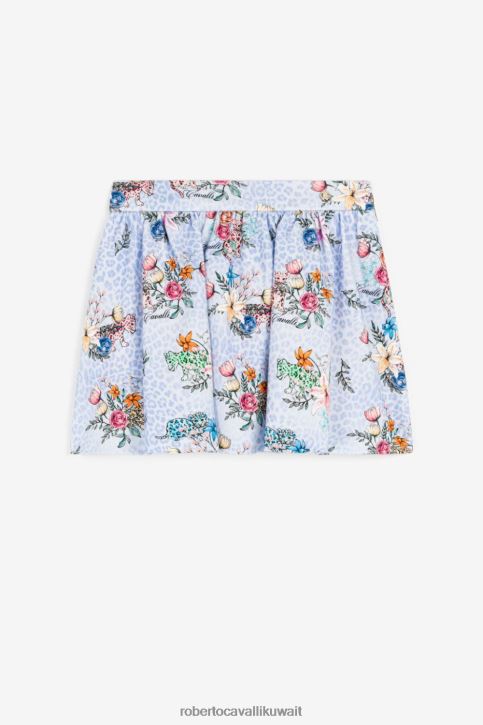 Roberto Cavalli فتيات أرجواني تنورة بكسرات وطبعات زهور جاكوار ملابس 4H40H1481