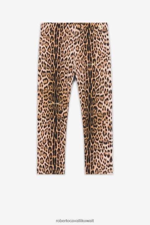 Roberto Cavalli فتيات طبيعي طماق بطبعة الفهد والشعار ملابس 4H40H1484