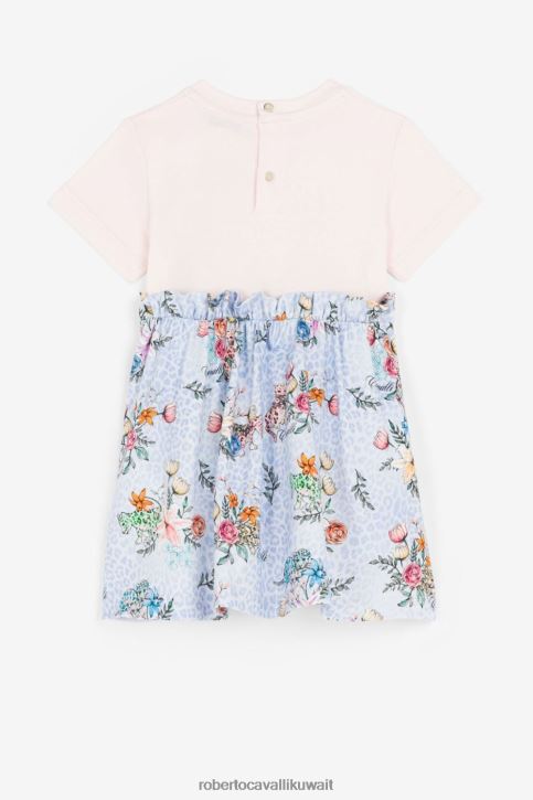 Roberto Cavalli فتيات أصفر بنطال رياضي من القطن بطبعات جاكوار وزهور ملابس 4H40H1485