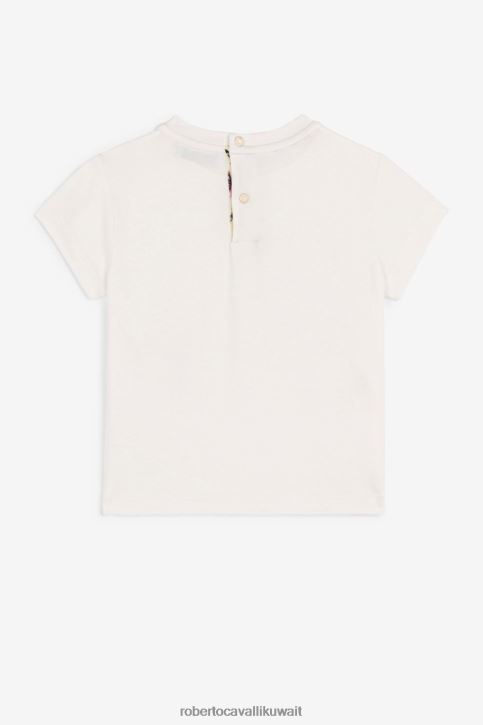 Roberto Cavalli فتيات متعدد الألوان فستان من القطن بطبعات جاكوار وزهور ملابس 4H40H1486