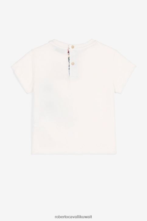 Roberto Cavalli فتيات أزرق فستان من القطن بطبعات الفراولة والفراشات ملابس 4H40H1488