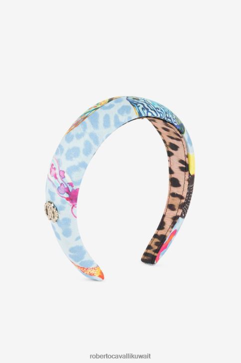 Roberto Cavalli فتيات أسود / عسكري طوق شعر مزين بلوحة الشعار مُكَمِّلات 4H40H1492