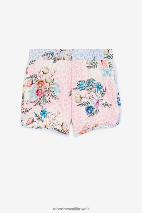 Roberto Cavalli فتيات متعدد الألوان جاكوار وشورت بطبعات الزهور ملابس 4H40H1496