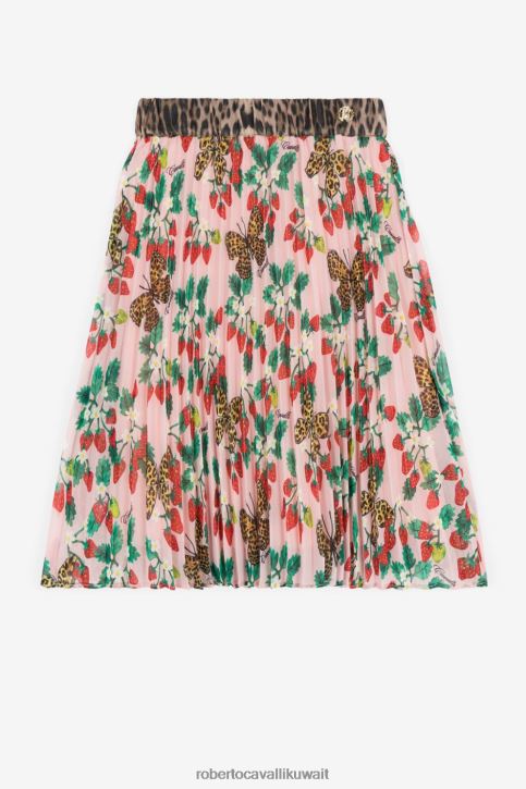 Roberto Cavalli فتيات أنيق تنورة بكسرات وطبعة جرافيك ملابس 4H40H1499