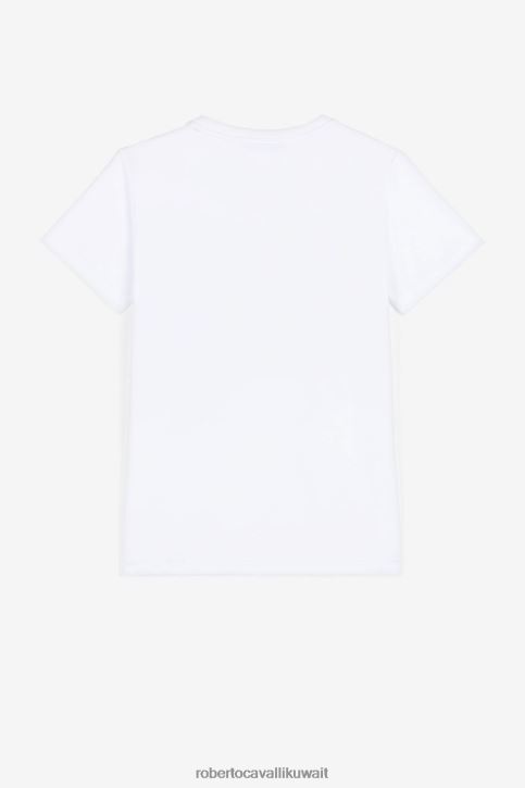 Roberto Cavalli فتيات اللون البيج حقيبة قش مطرزة بشعار الماركة مُكَمِّلات 4H40H1503