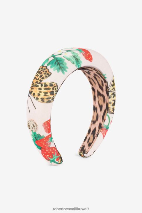 Roberto Cavalli فتيات سيدة الوردي عصابة رأس بطبعة الفراولة والفراشة مُكَمِّلات 4H40H1505