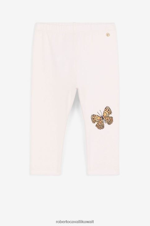 Roberto Cavalli فتيات لون القرنفل لغينغز قطن بطبعة فراشة ملابس 4H40H1506