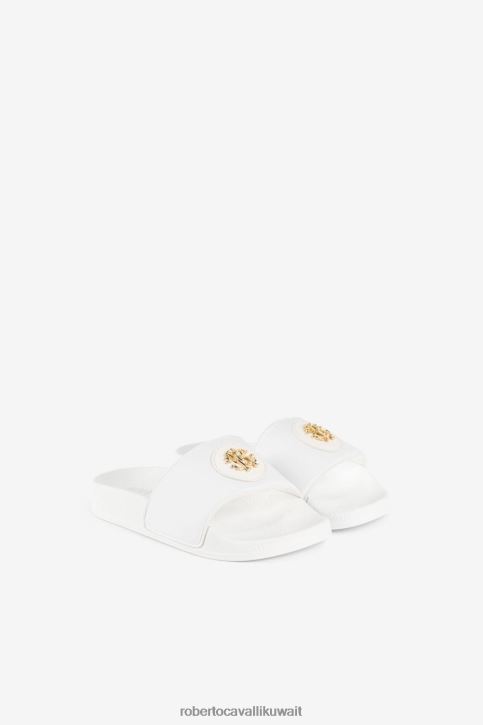 Roberto Cavalli فتيات أبيض شرائح حرف واحد فقط أحذية 4H40H1511
