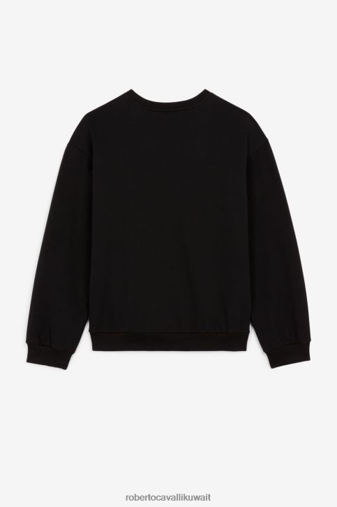 Roberto Cavalli فتيات أسود هودي بطبعة زرافة ملابس 4H40H1523