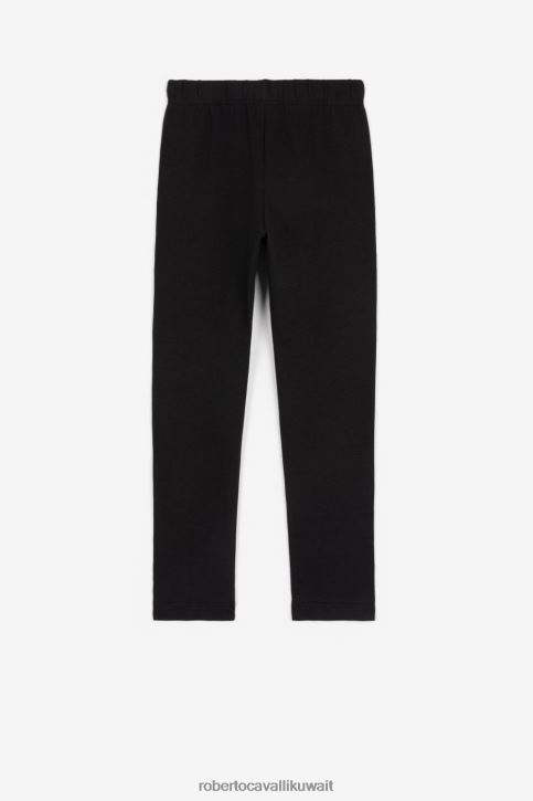 Roberto Cavalli فتيات أسود فستان بطبعة حمار وحشي ملابس 4H40H1532