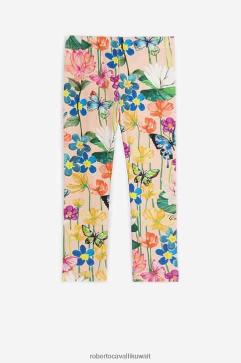 Roberto Cavalli فتيات مسحوق وردي بنطال رياضي بطبعة زنبق الماء ملابس 4H40H1537